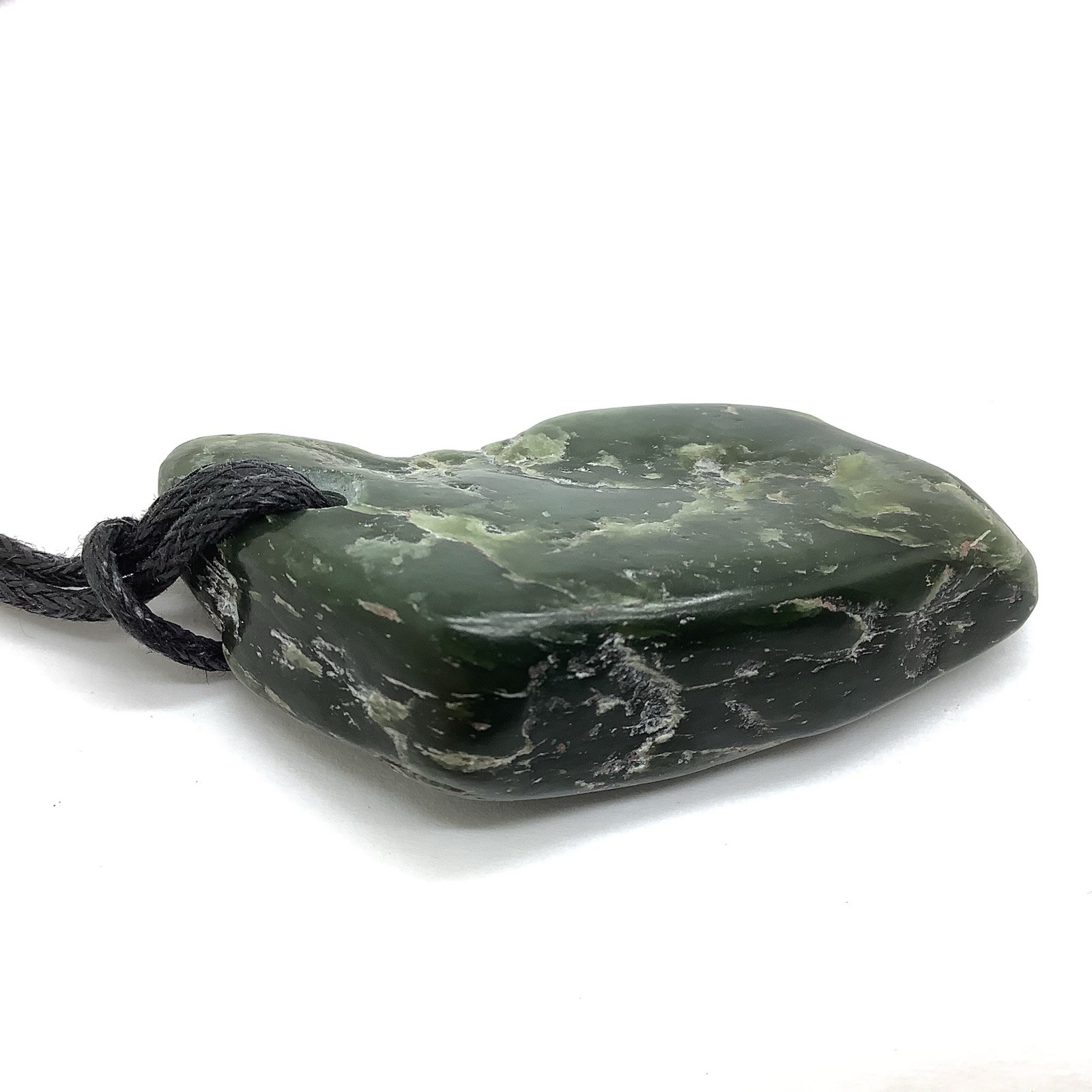 Big Sur Jade Pebble Pendant Green Ocean Polish Nephrite Jade Stone Necklace #292