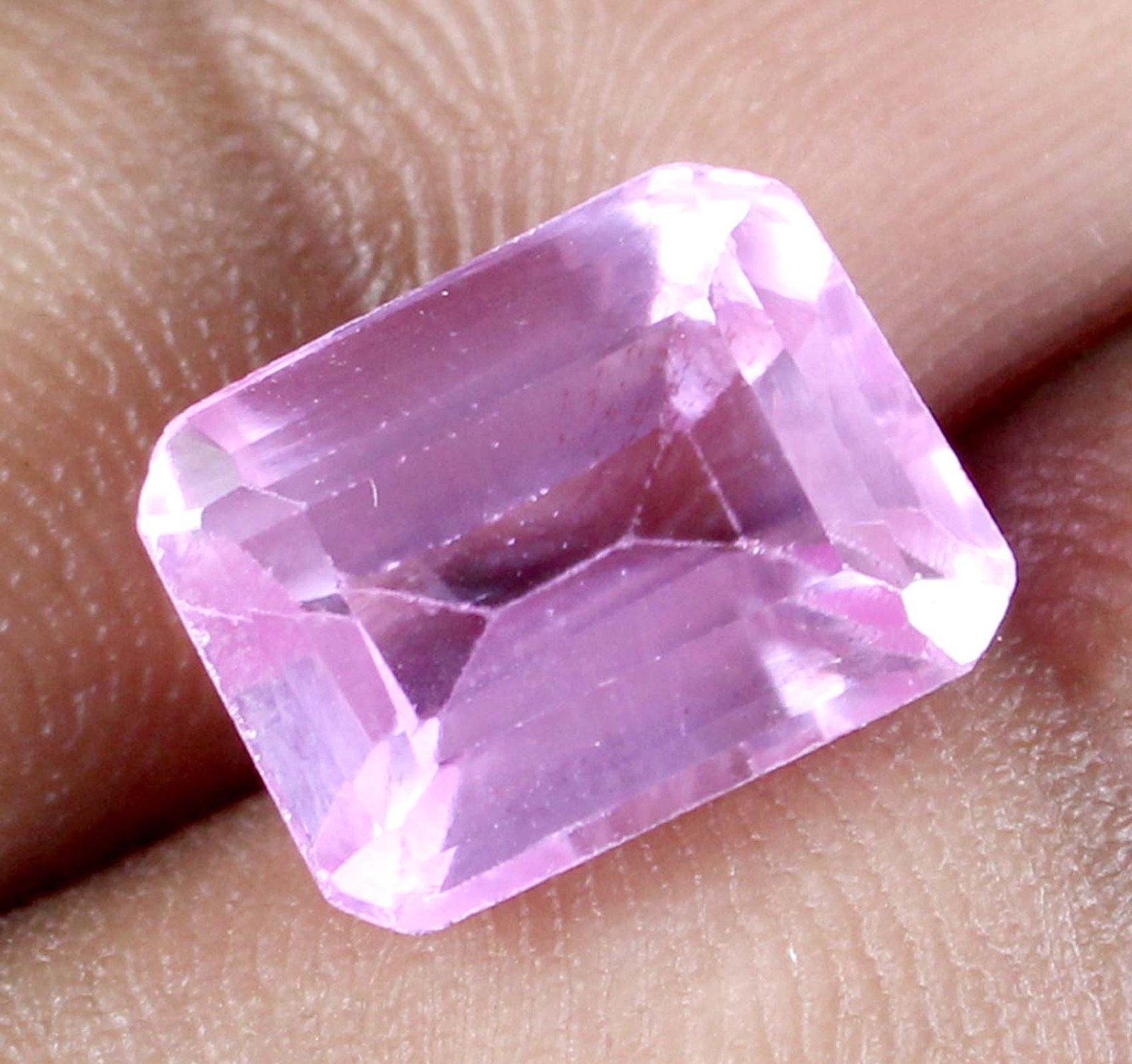AGI Certified Mogok Pink Ruby 9.65 Ct Natural Emerald Cut Gemstone