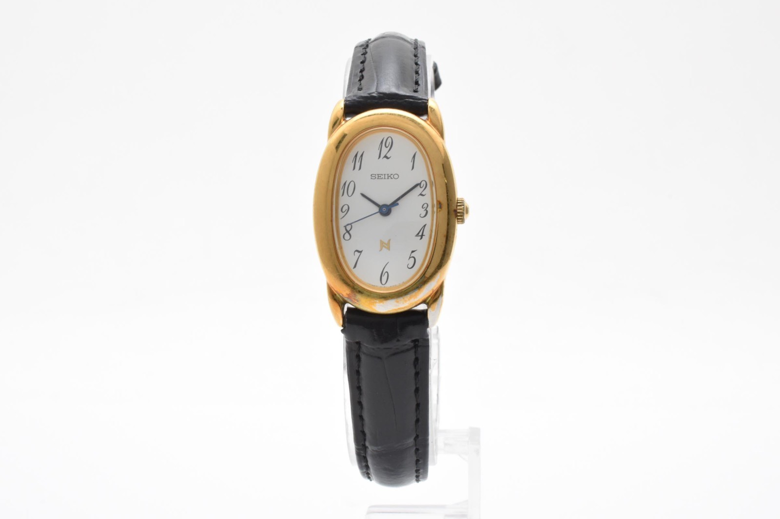 [Exc+5] Seiko Noie 1F21-5B70 Gold Oval Dial Quartz Women’s Watch 21mm Japan