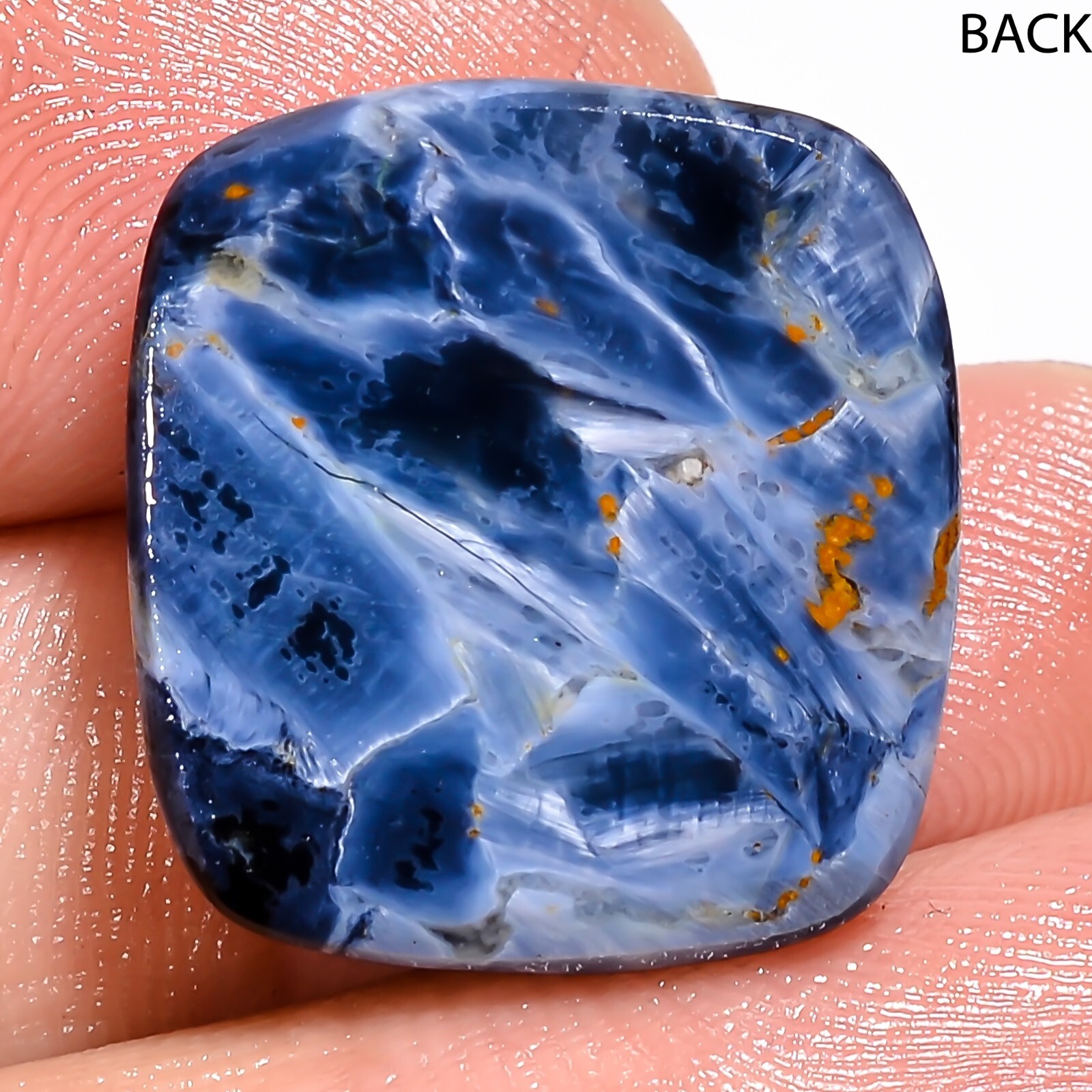 17.75CT 18x19x6mm Natural Grey PIETERSITE Cushion Cabochon Untreated stone BC-63
