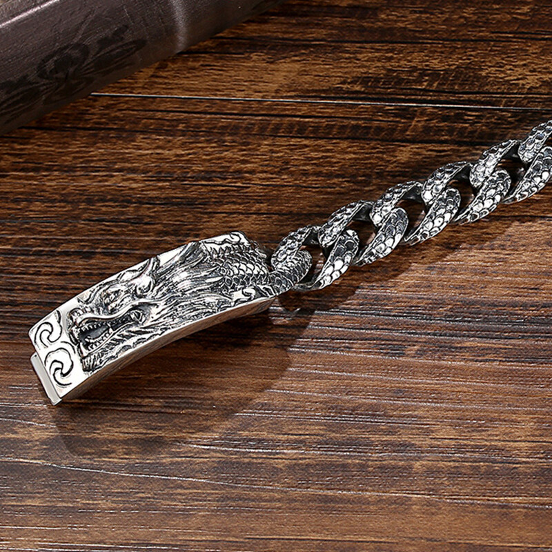 Original Design Silver Men’s Trend Domineering Personality Simple Chinese Style