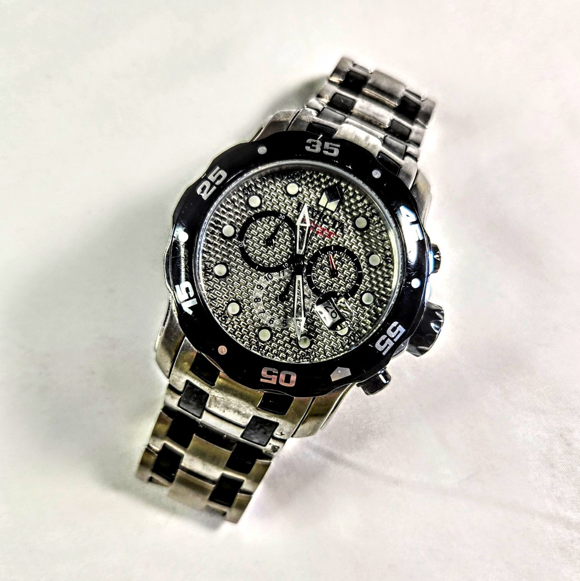 Invicta Pro Diver 50mm Chronograph Date Quartz 200m Black Dial Steel
