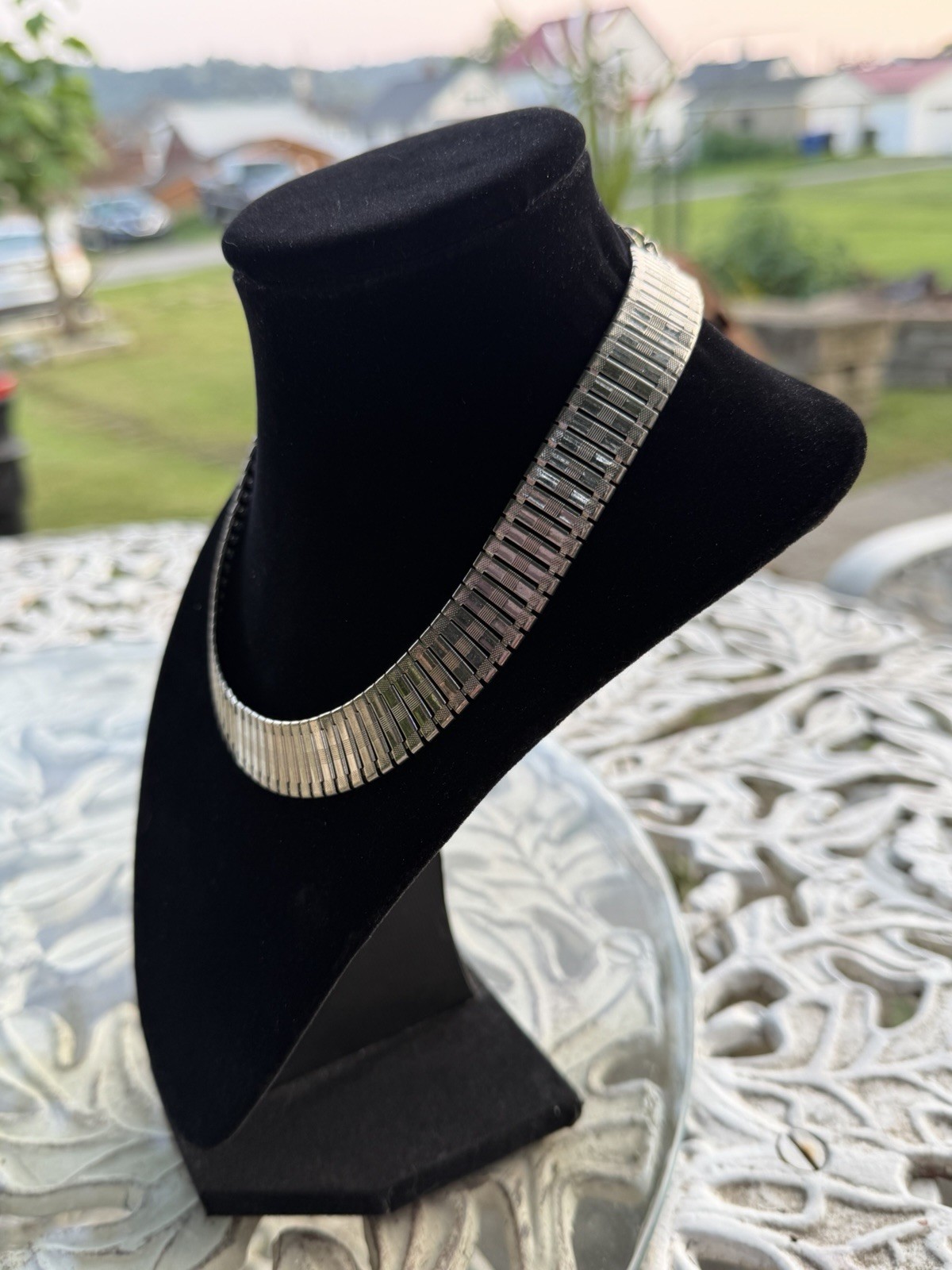 Park Lane Silver Tone Cleopatra Style Choker Necklace 14” To 17”