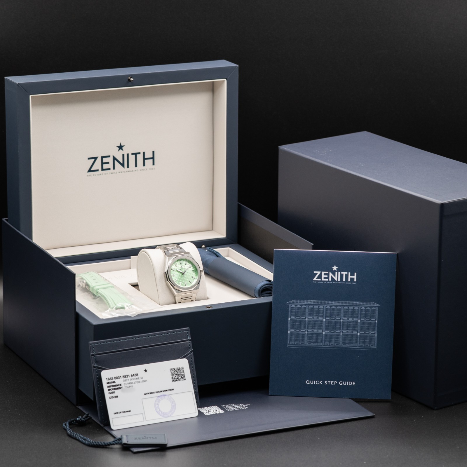 2025 Zenith Defy Skyline Sunburst Green Watch 03.9400.670/61.I001 New & Unworn