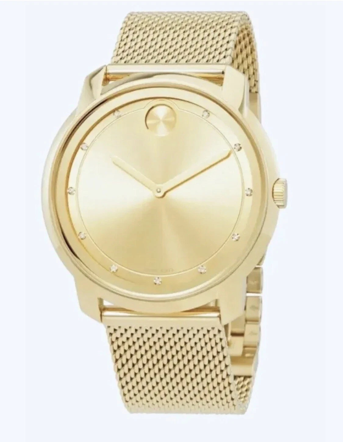 Movado Bold Men’s Yellow Gold 44mm Watch With Diamond Markers 3600460