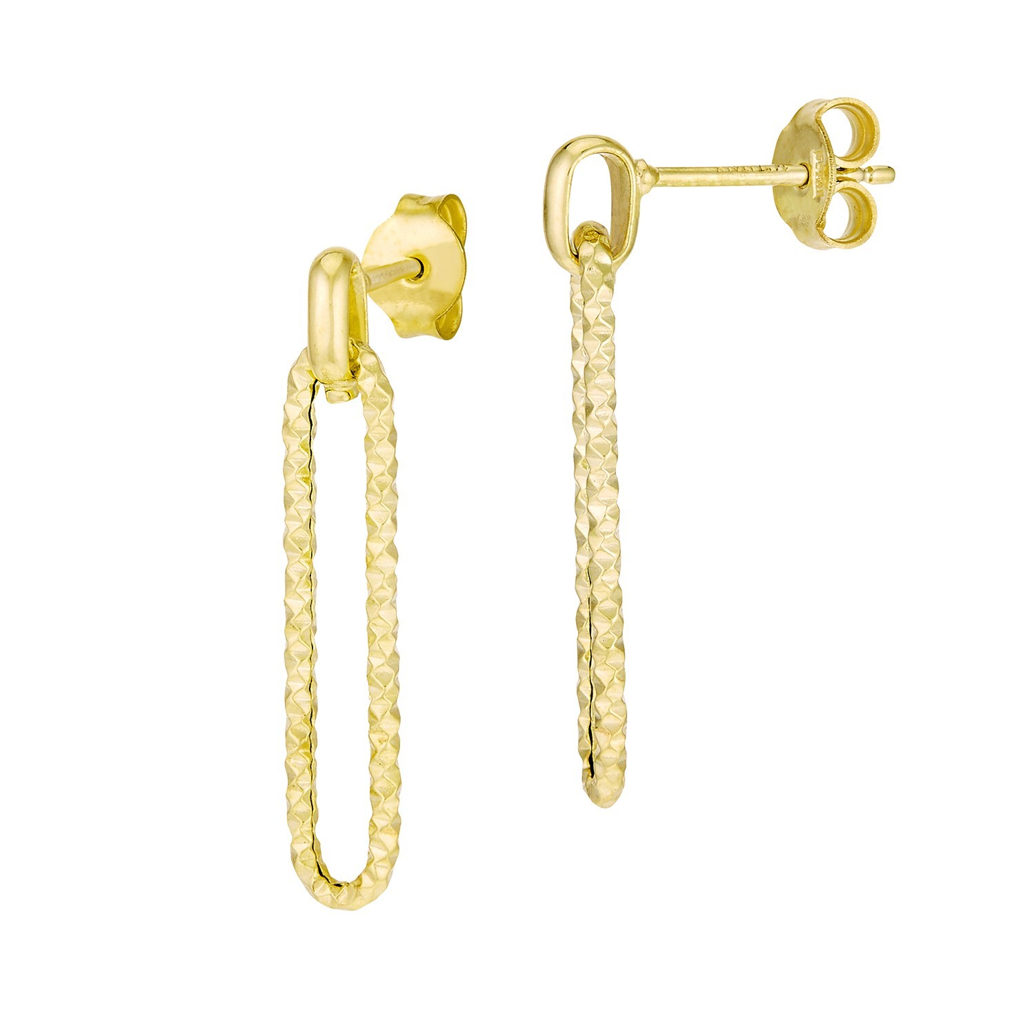 14k solid yellow gold paper clip earrings 1.4 grams