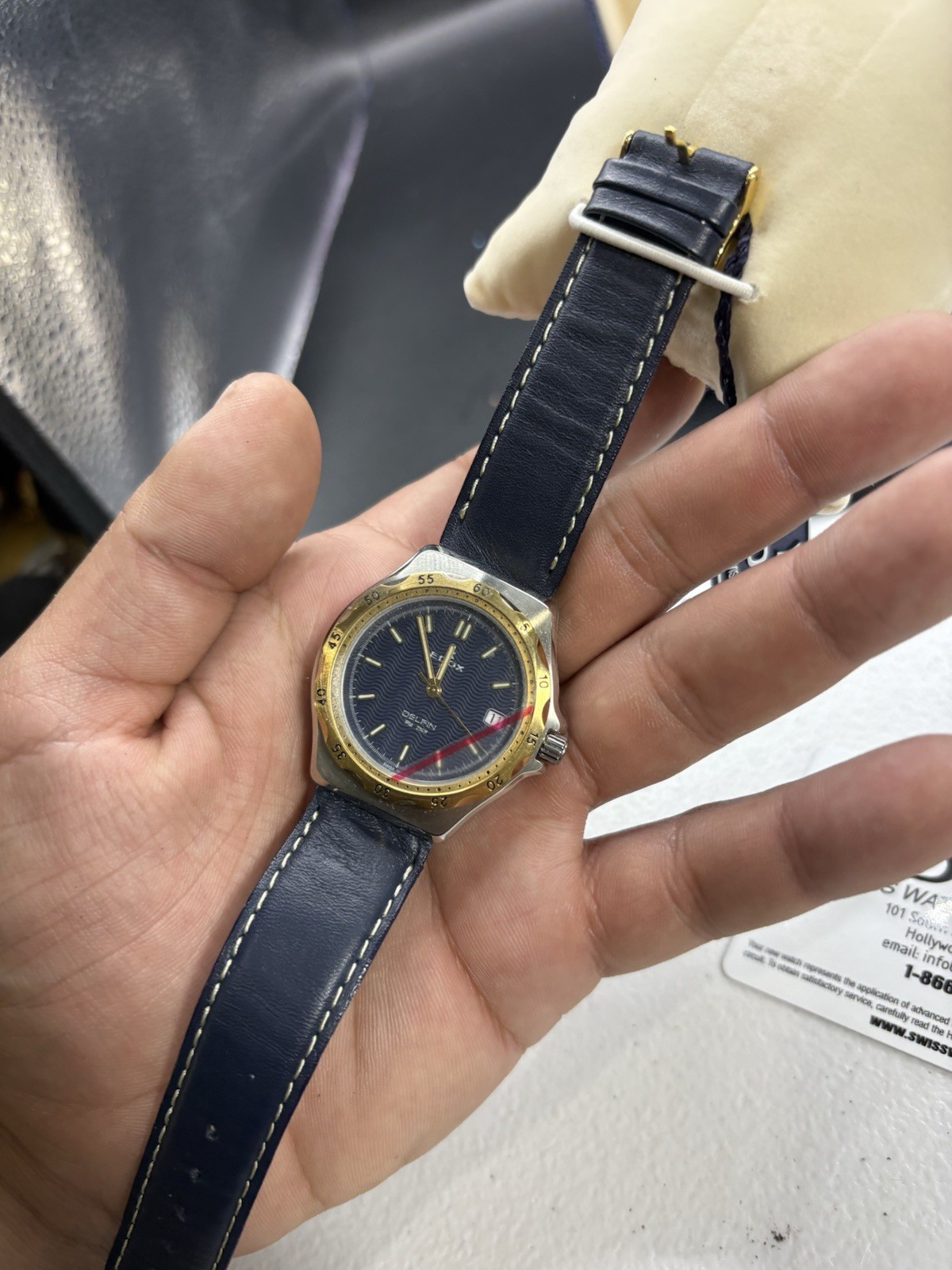 Edox Delfin 200M Blue Dial Quartz New Battery Runs In Box 40mm