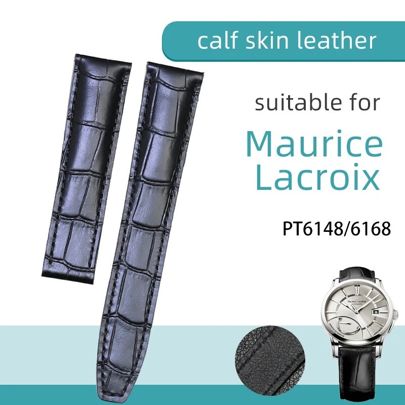 20mm Calf Skin Leather Watchband for Maurice Lacroix PT6148 PT6168