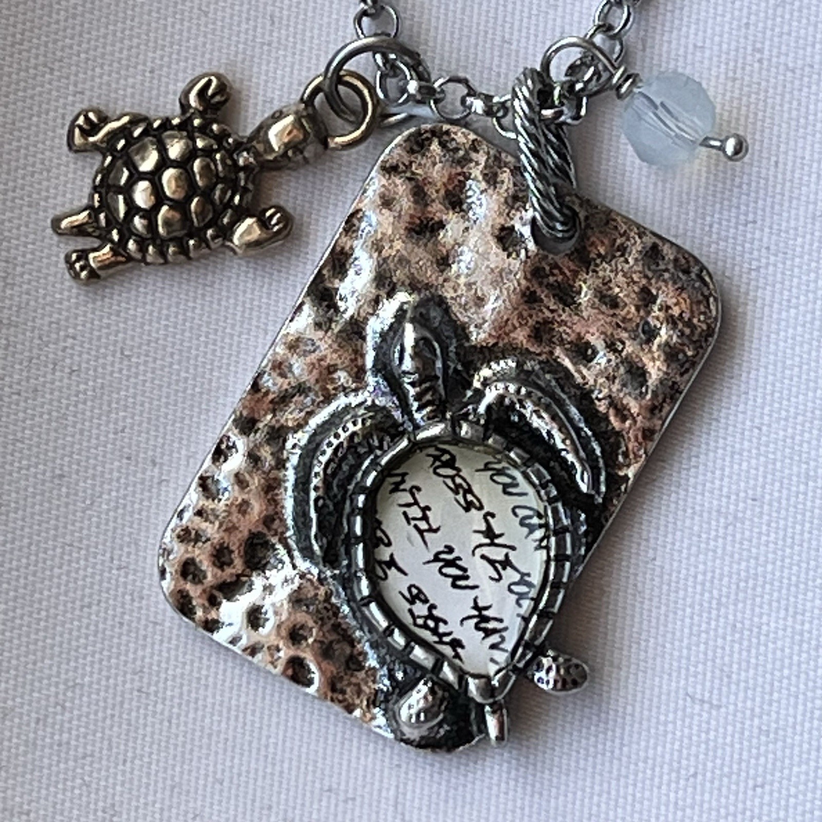 Turtle Earrings And 18” Necklace Set Silver Tone Nature Inspired. NEW IN BOX
