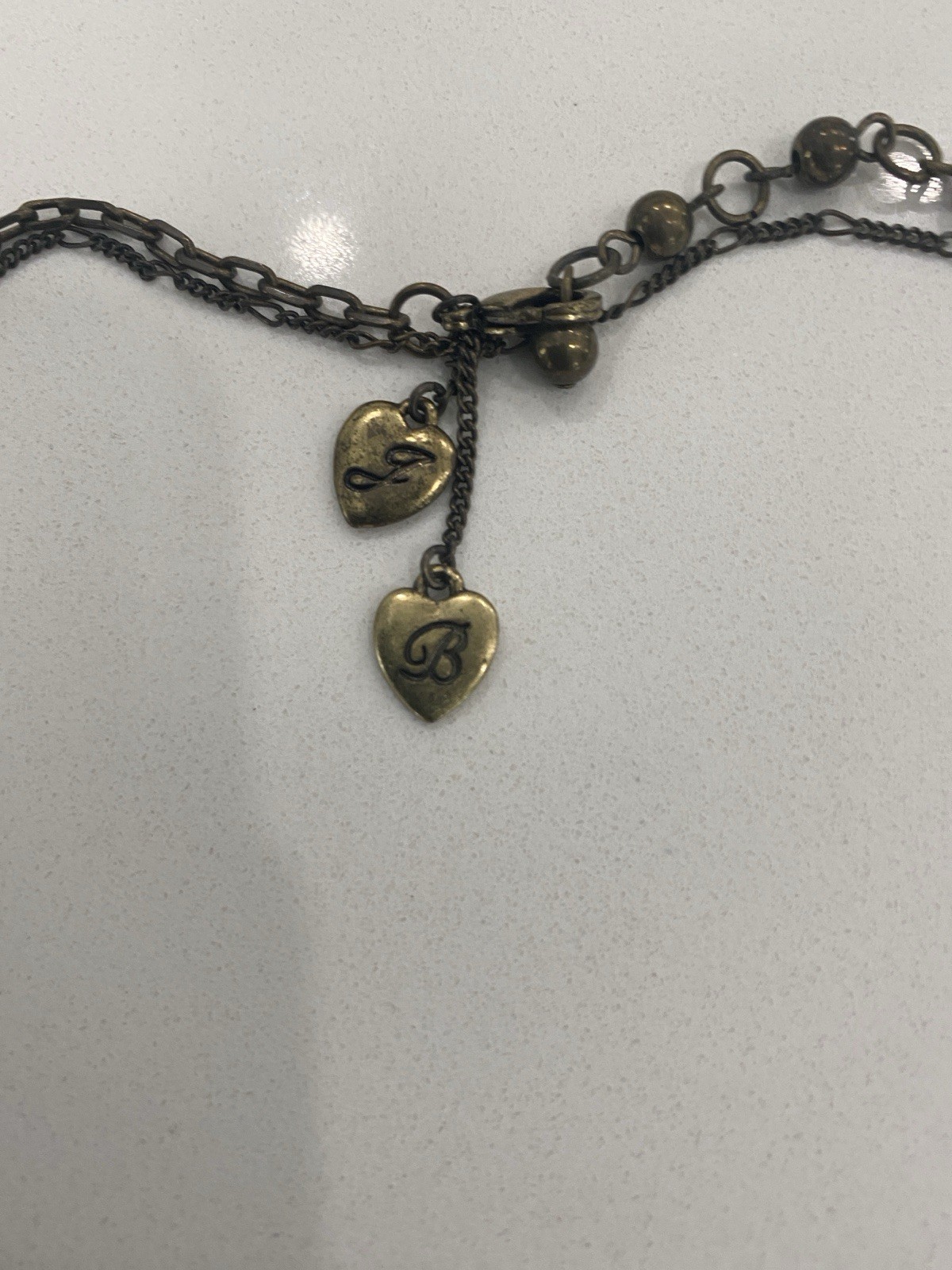 Betsey Johnson Multi Chain Leopard Heart Pendant Necklace Black Beads 17 to 19