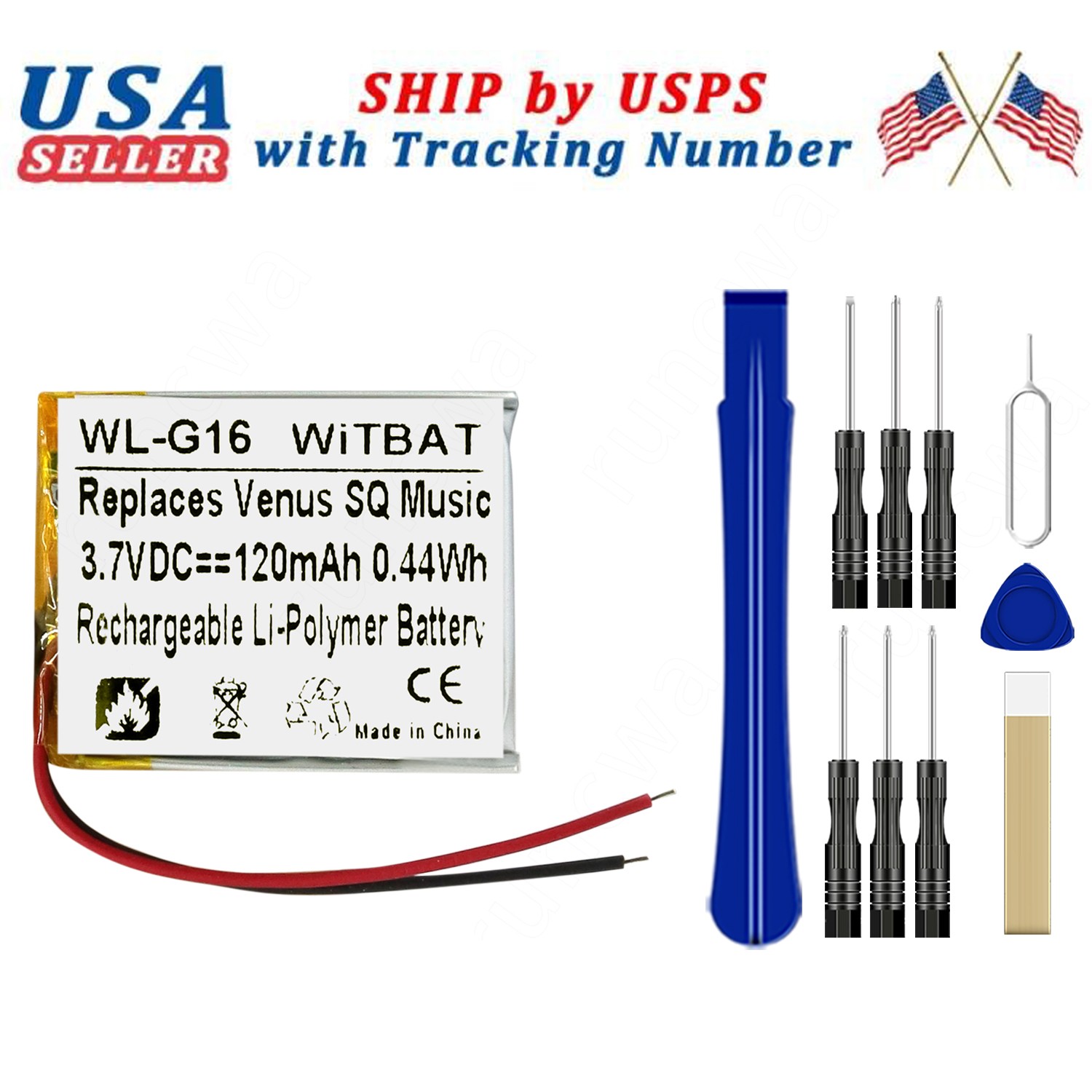 Battery 361-00136-10 361-00136-21 120mAh For Garmin Venu SQ Music GPS Smartwatch