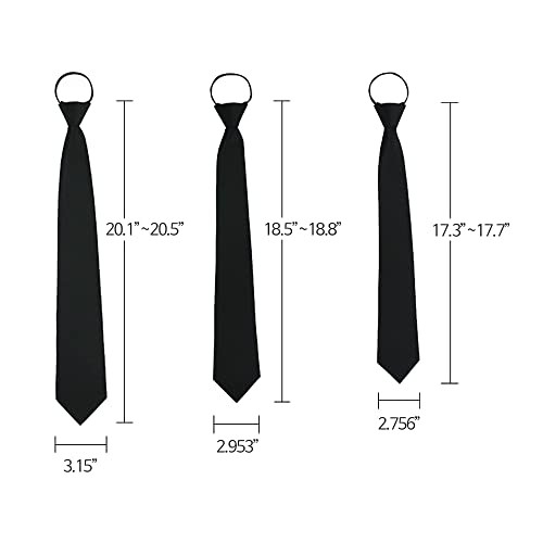 Men and Woman Tie black Auto Automatic necktie 3 sizes S:44cm/17.3in~45cm/17.7in