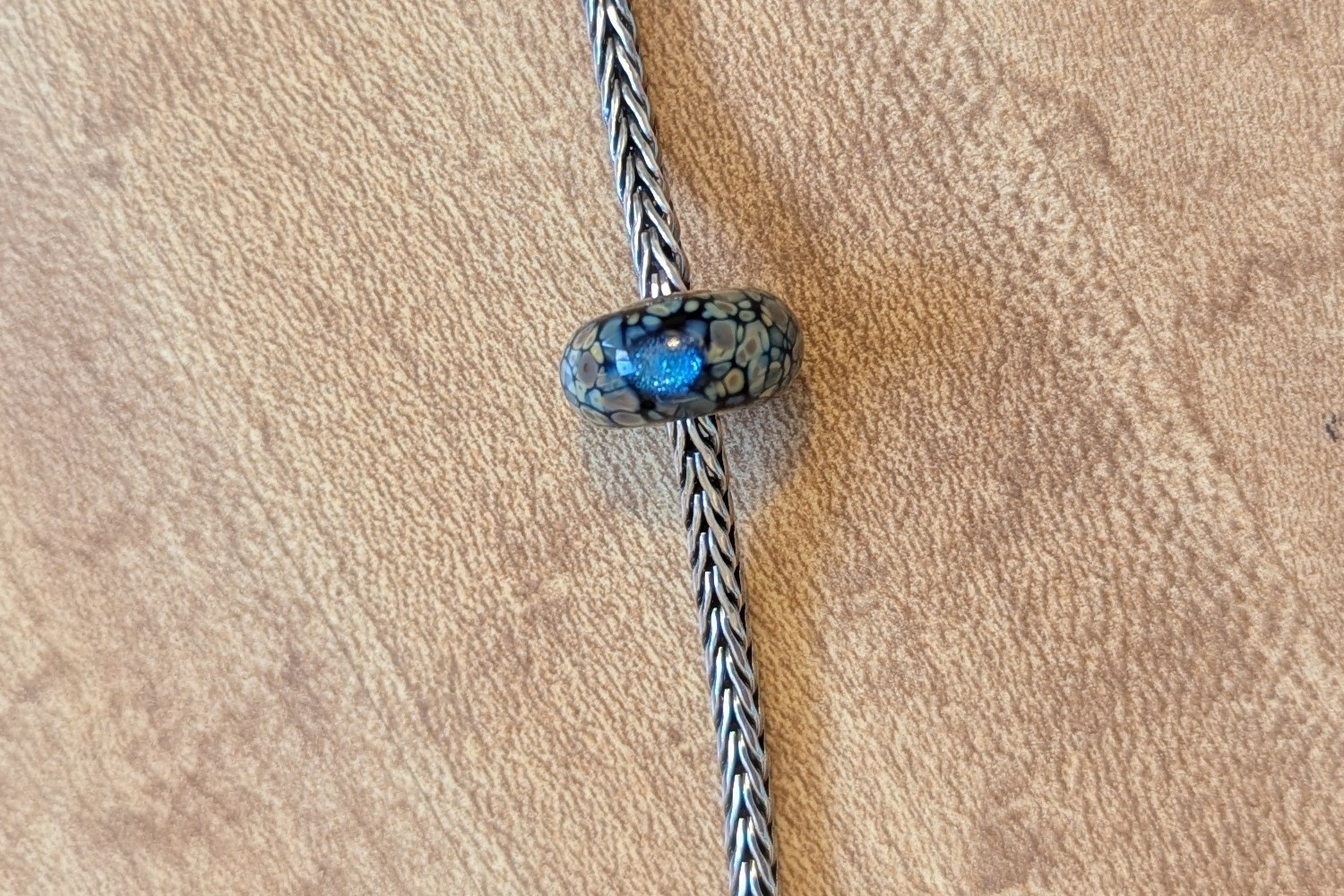 Authentic Retired TrollBeads Black Flower Mosaic