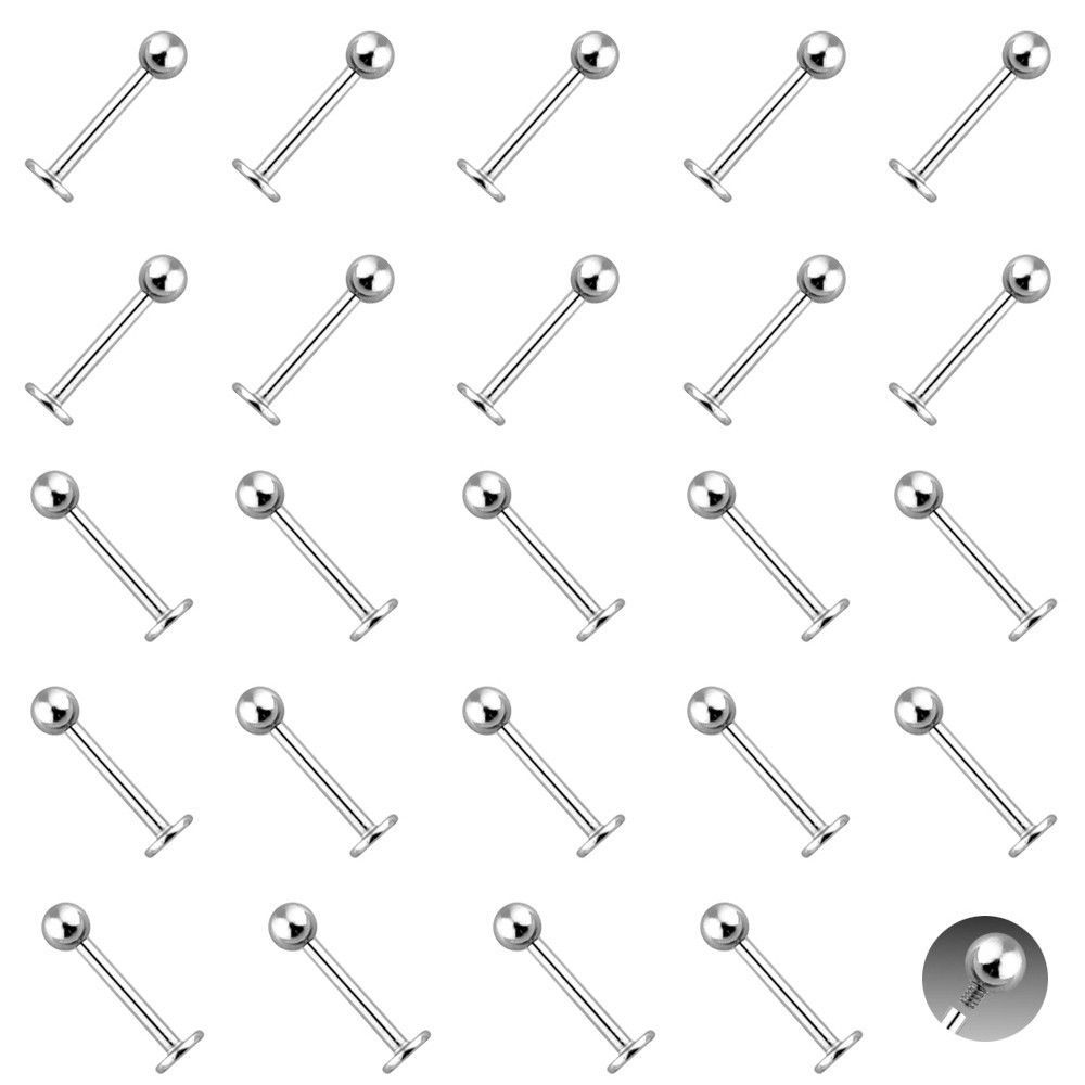 BodyJewelryOnline Labret Monroe Piercing Barbells 16 Gauge and 14G 24