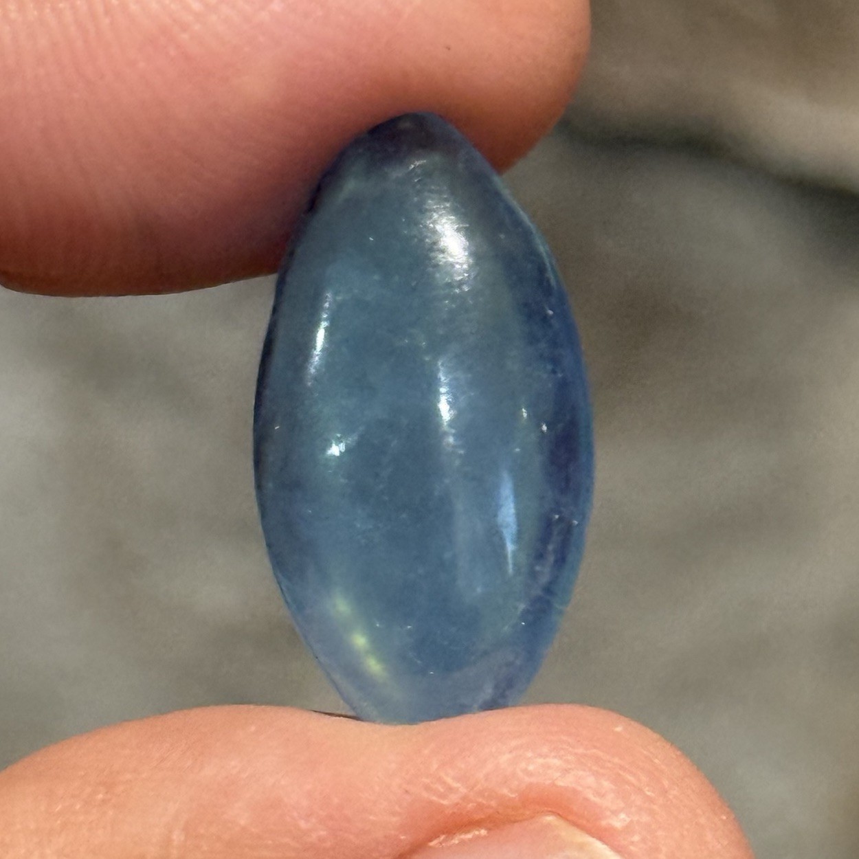 9.6ct 22.6x12x5.4mm Blue Stabilized Aquamarine Smooth Marquis Cabochon Gem