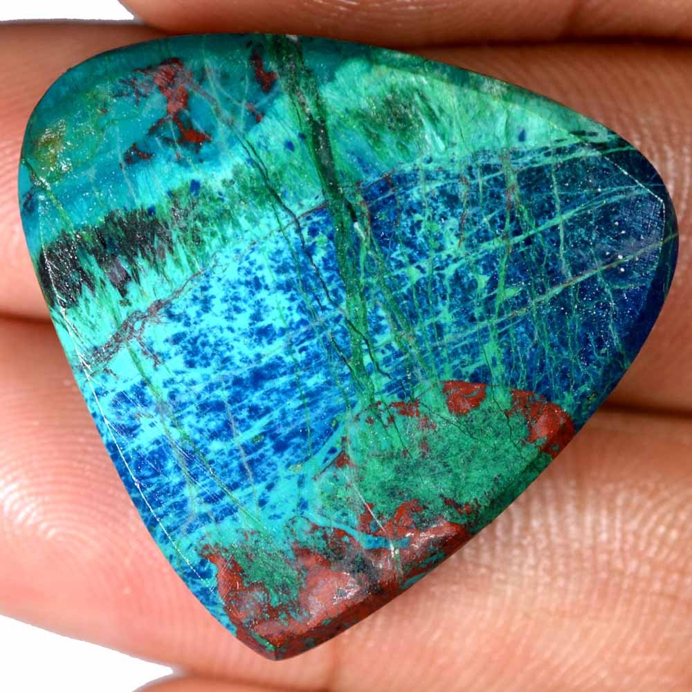 57.55 Cts 100% Natural Chrysocolla Cabochon Pear 29 x 29 mm Loose Gemstone FE06