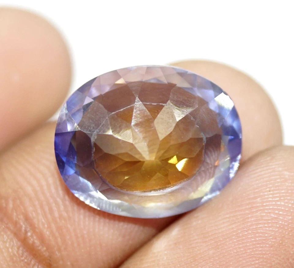 16 Ct Natural Bi-Colour Pitambari Sapphire Oval Cut Certified Loose Gemstone