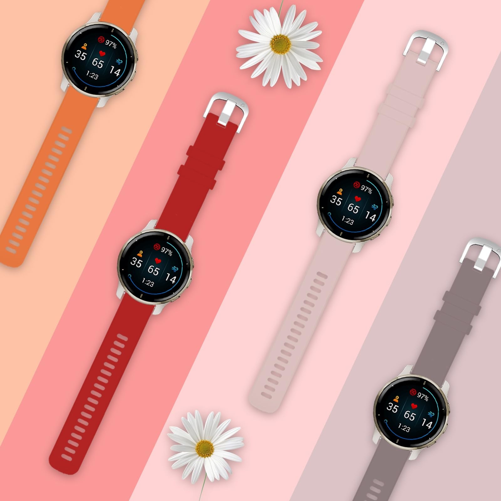 TopPerfekt Watch Band Compatible with Garmin Venu 4 45mm/Venu 3/Venu 2/Foreru…