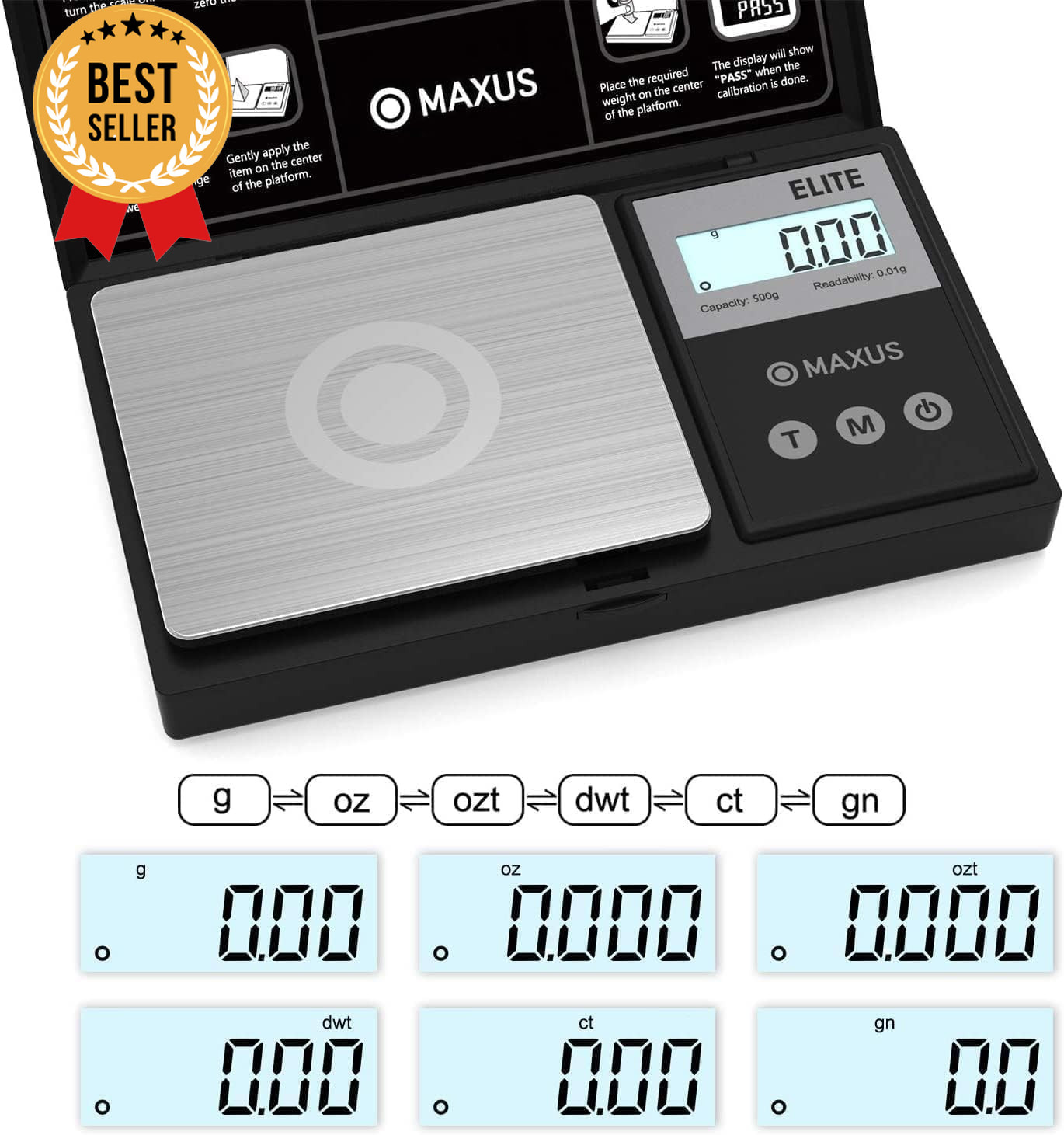 500g Digital Gram Scale – Pocket Size, Tare Function, High Precision