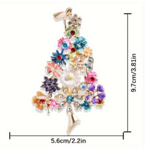 Victorian Tree Brooch Pin Rhinestone Floral Fairy Romantic 3.75in Luxurious Big