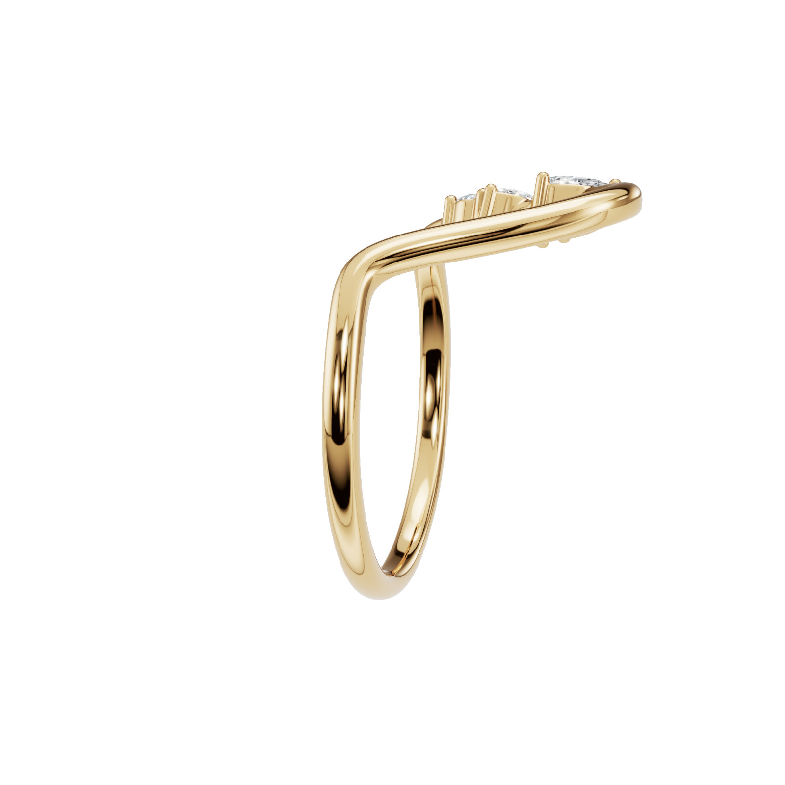 Minimalist Multi Shape Lab Grown Diamond Bypass Open Wrap Statement Fashion Ring