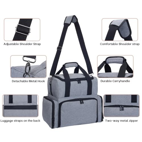 Nail Polish Organizer Case Hold 80 Bottles (15ml-0.5 fl.oz),Grey | Large Grey05