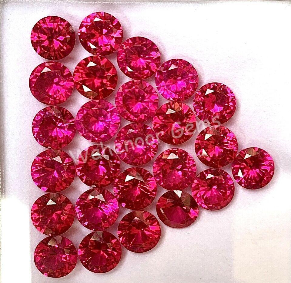 Natural Mogok Red Ruby 6.00 to 12.00 mm Round Certified Treated Loose Gemstone