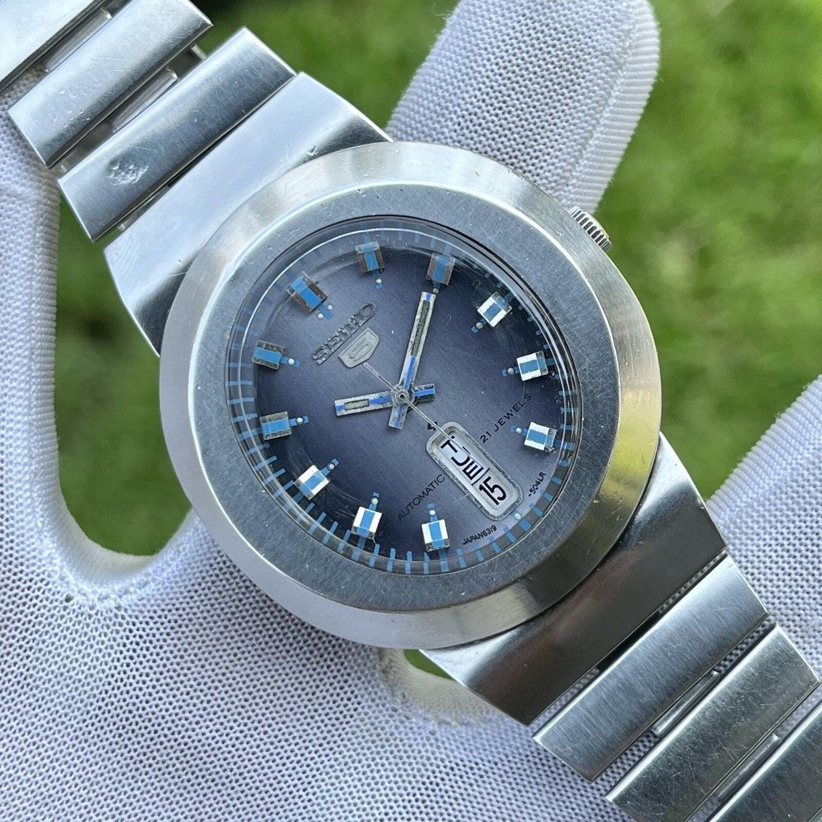 Rare Vintage Seiko 5 Diamatic Oval Shape Automatic Japan Men’s Watch 6319-5030