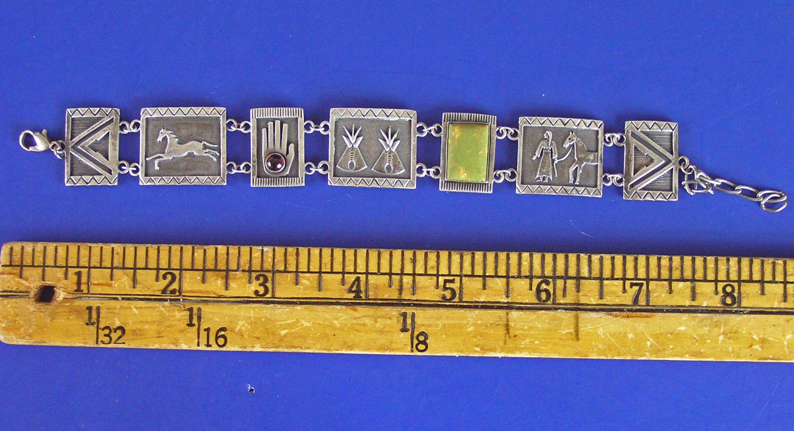 RARE Carolyn Pollack Victoria Adams Sterling Silver Storyteller Panel Bracelet