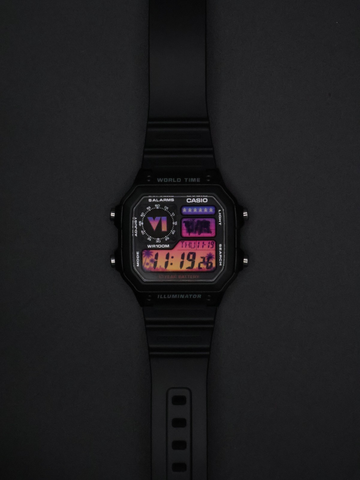 “Wasted” | Custom GTA VI Gradient Casio Royale | AE-1200WH | ☀️🌴 | Watch MOD