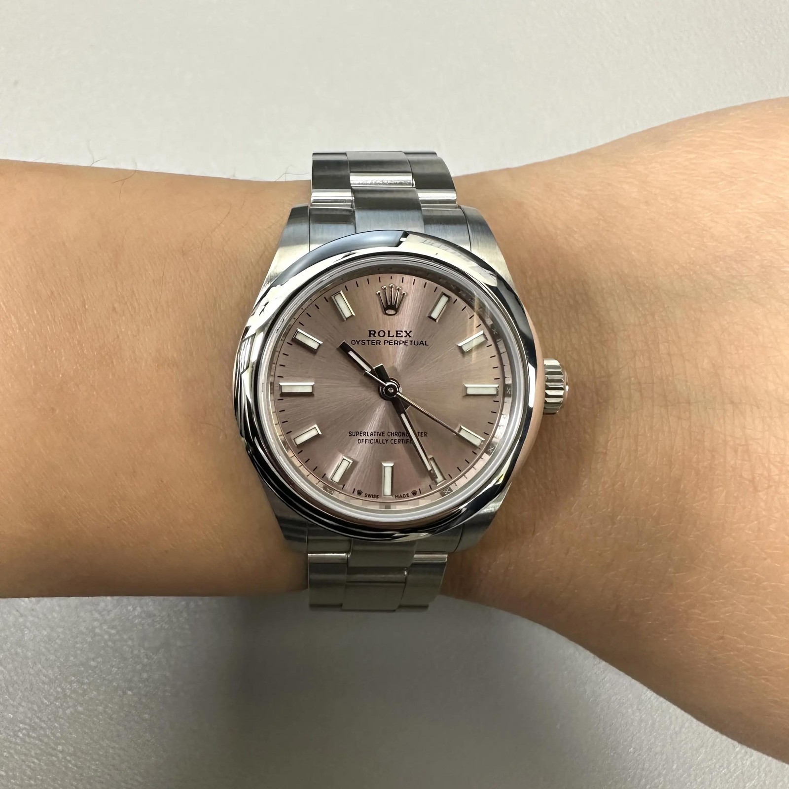 2023 New Rolex 276200 28mm Lady Steel Pink Sticks Dial Automatic Watch