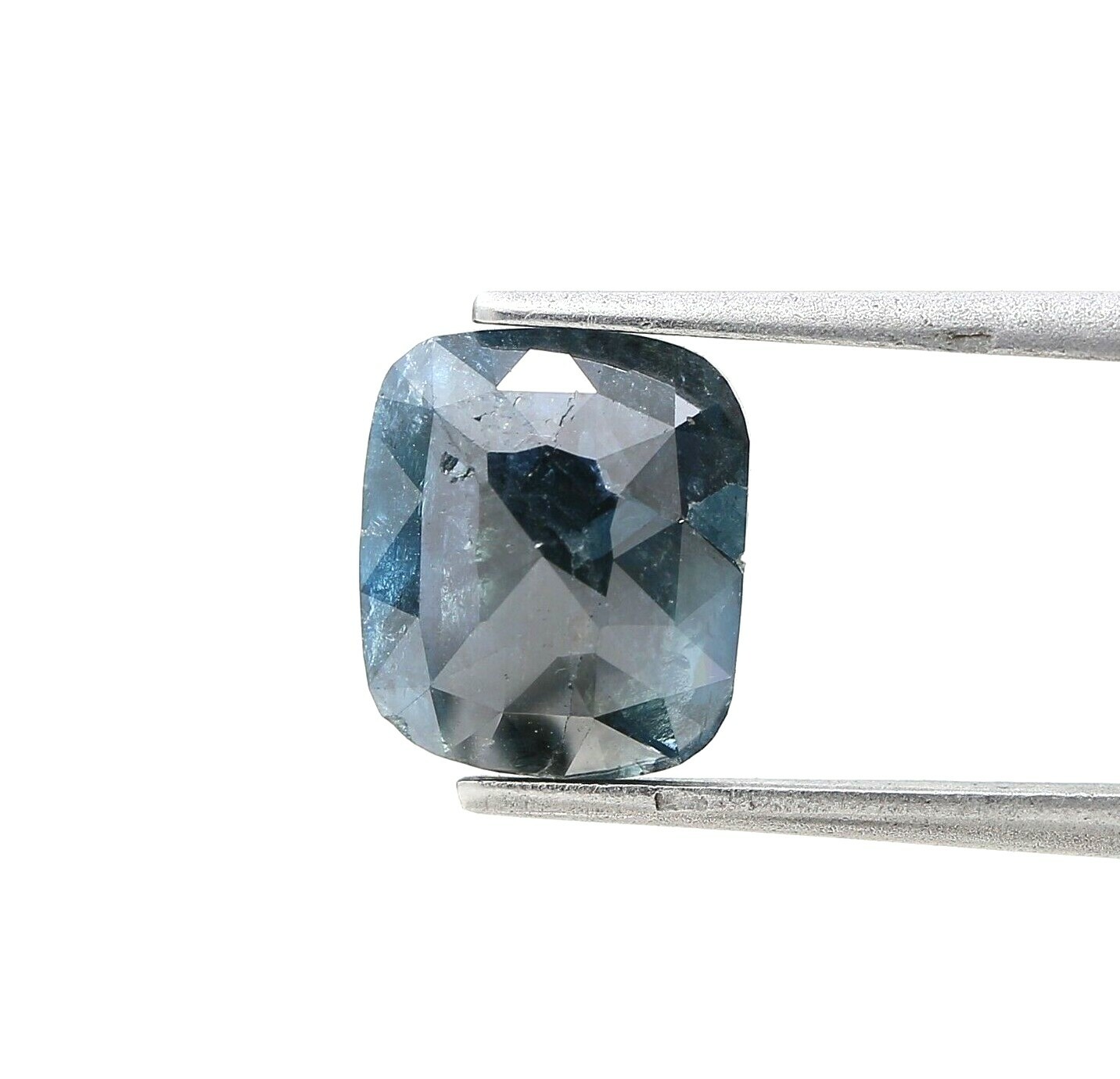 Big Rustic Natural Diamond 3.06TCW Grayish Blue Sparkling Oval Rose Cut for Gift
