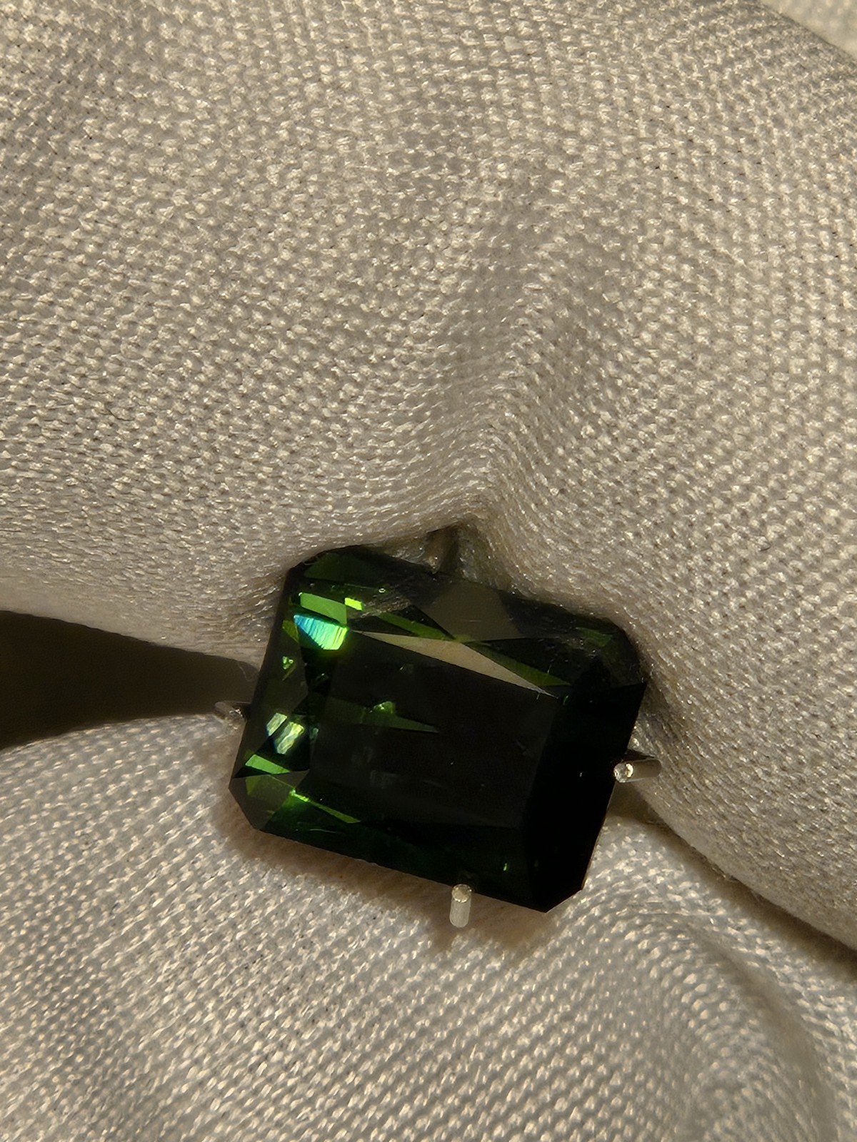 Natural Green Tourmaline 2.35ct Emerald Cut Deep Green 8.4×6.8mm Loose Gem