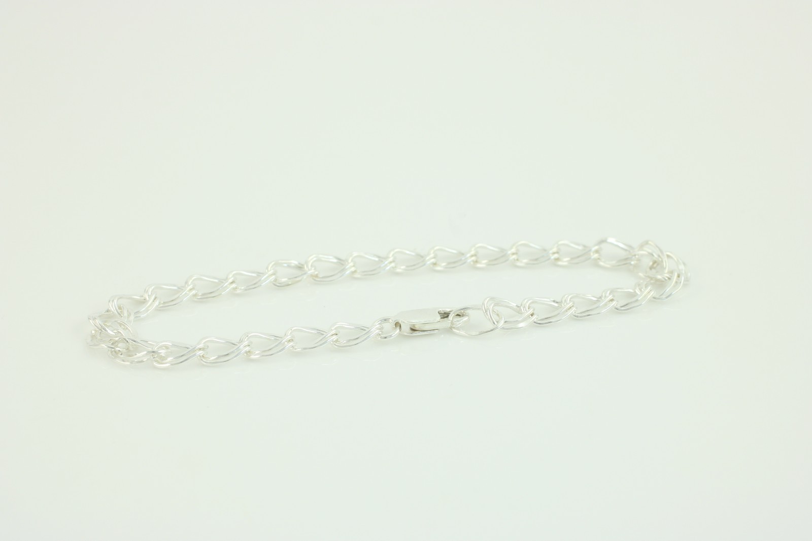 Sterling Silver .925 Double Curb Link CHARM BRACELET 7″, 7.5″, 8, 8.5″, 9″