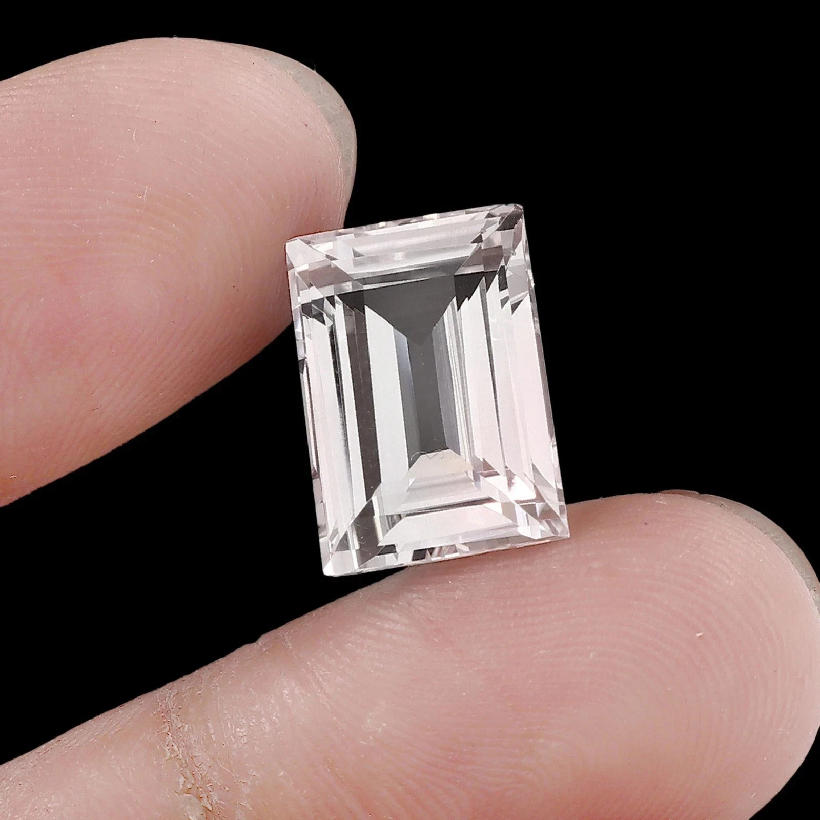 40.55 Ct Natural White Sapphire Baguette Cut Certified Flawless Loose Gemstone