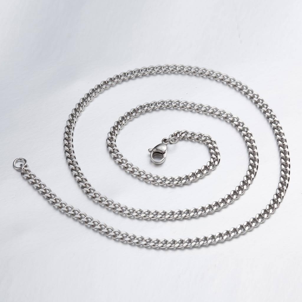 2.3 mm 16″-40″ Silver Stainless Steel Curb Necklace Chain Sb71 USA Seller