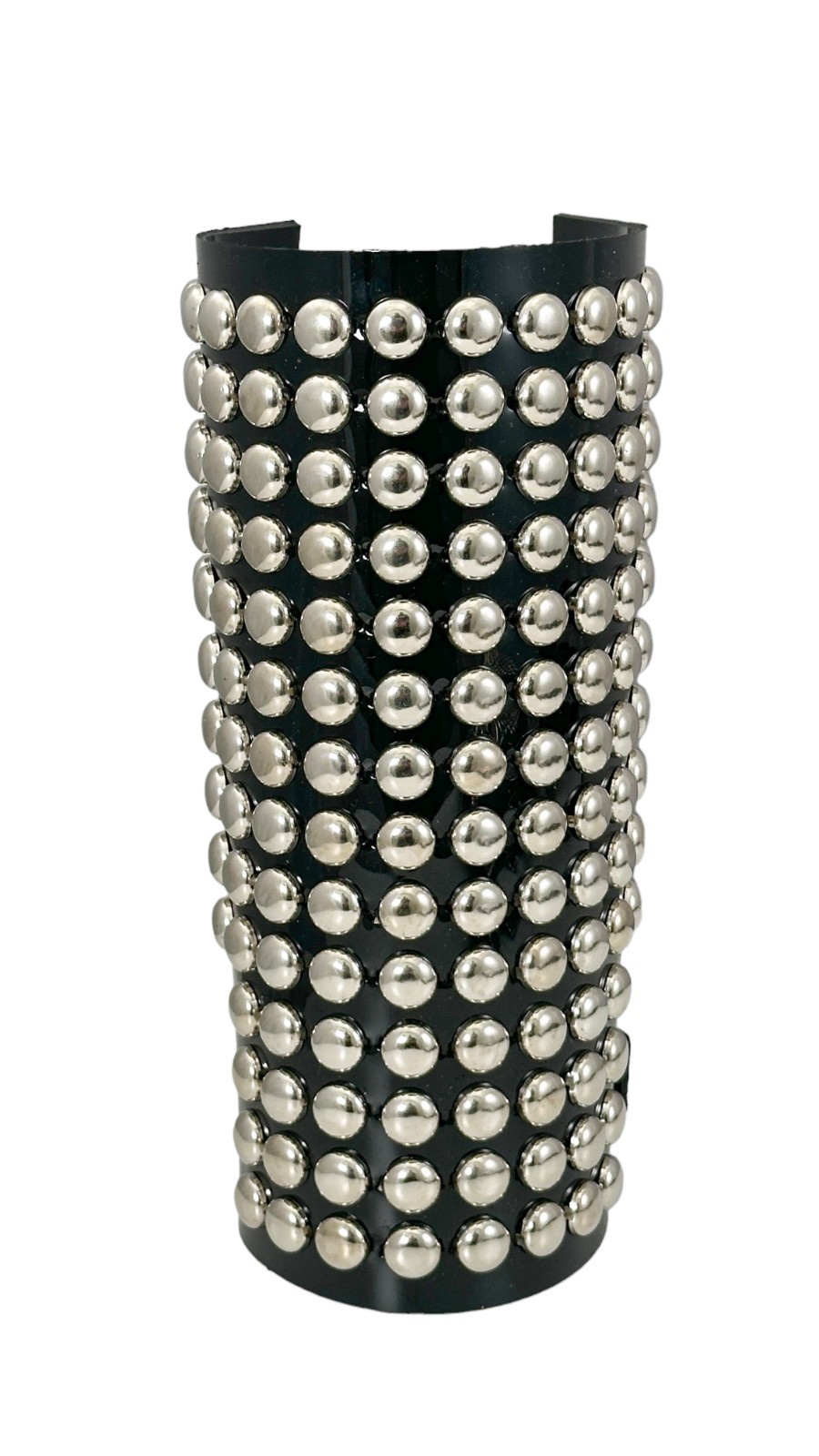 14 ROW ROUND STUD GAUNTLET BRACER WITH BUCKLE PVC VINYL PUNK THRASH METAL USA