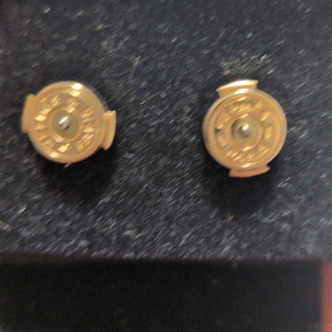 HERMES Cage d’H Cube Earrings Orange Gold Lacquer H Logo Studs Mint w/ Box Auth
