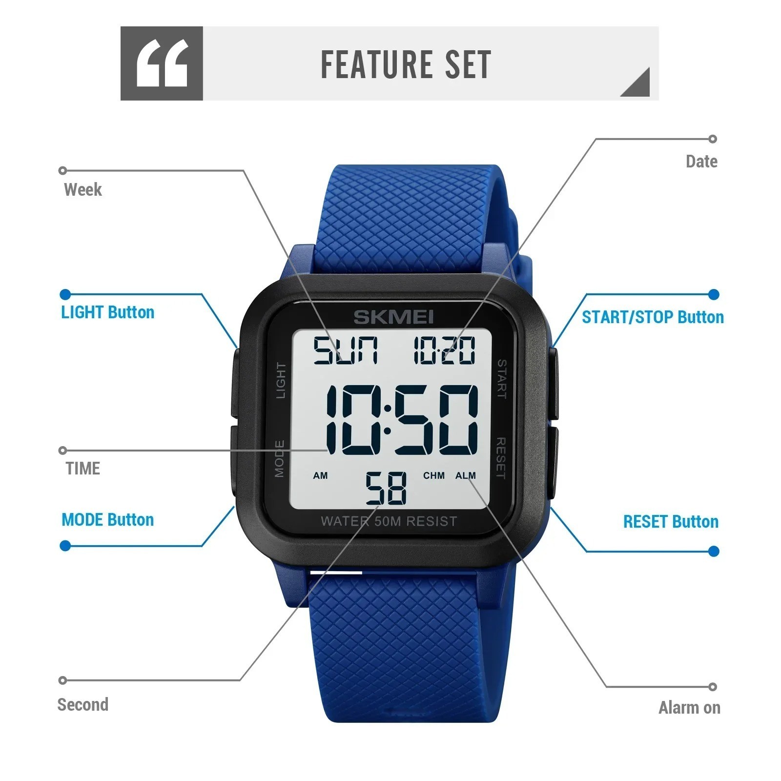 Men’s Military Sports Watch LED Screen Large Digital Face Waterproof Wristwatch