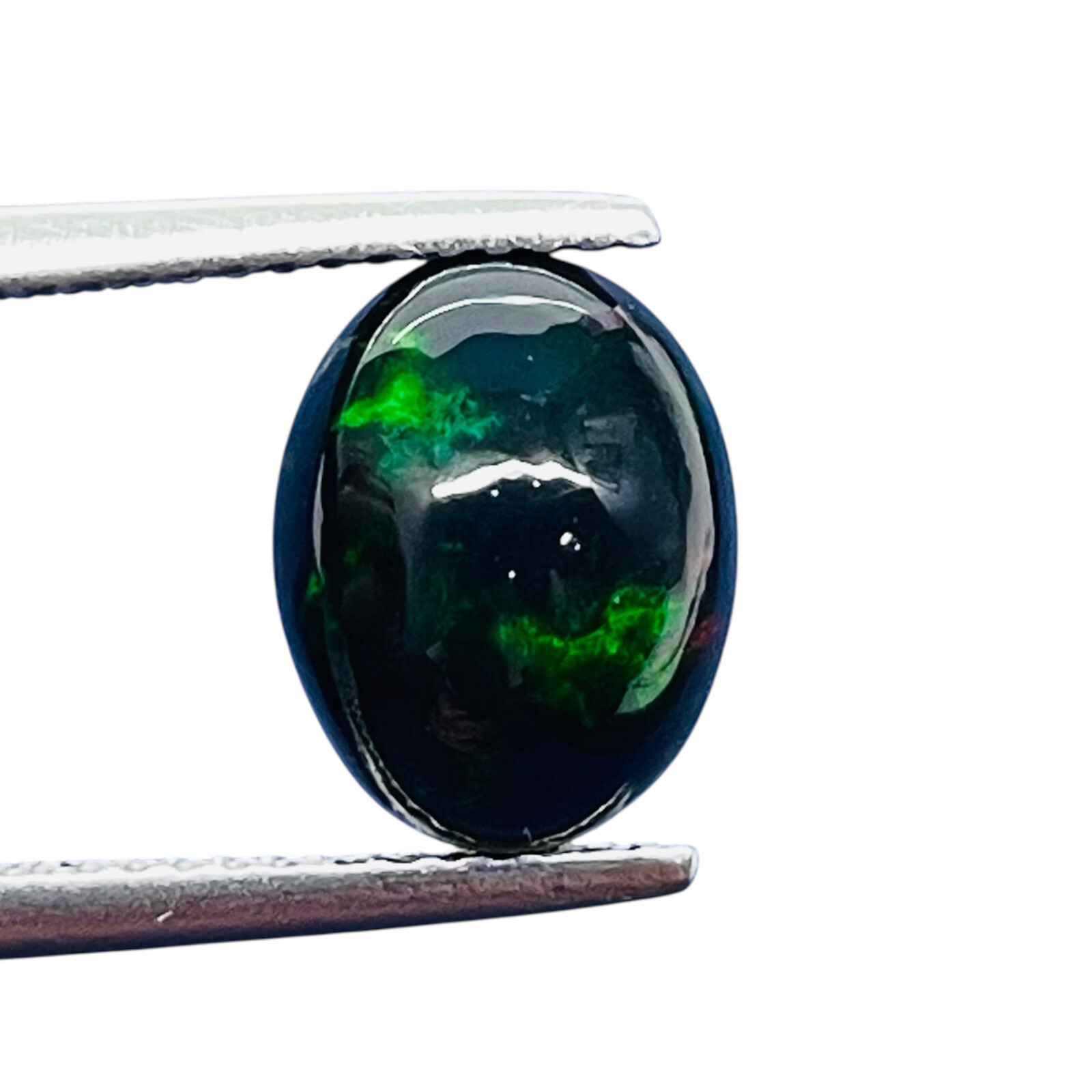 2.23 Cts Natural Ethiopian Black Opal 10.5x8mm Oval Cabochon Loose Gemstone