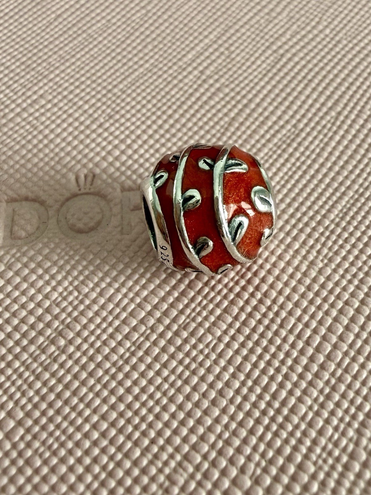 PANDORA STERLING SILVER RED VINES ENAMEL CHARM #790525EN17 AUTHENTIC RETIRED