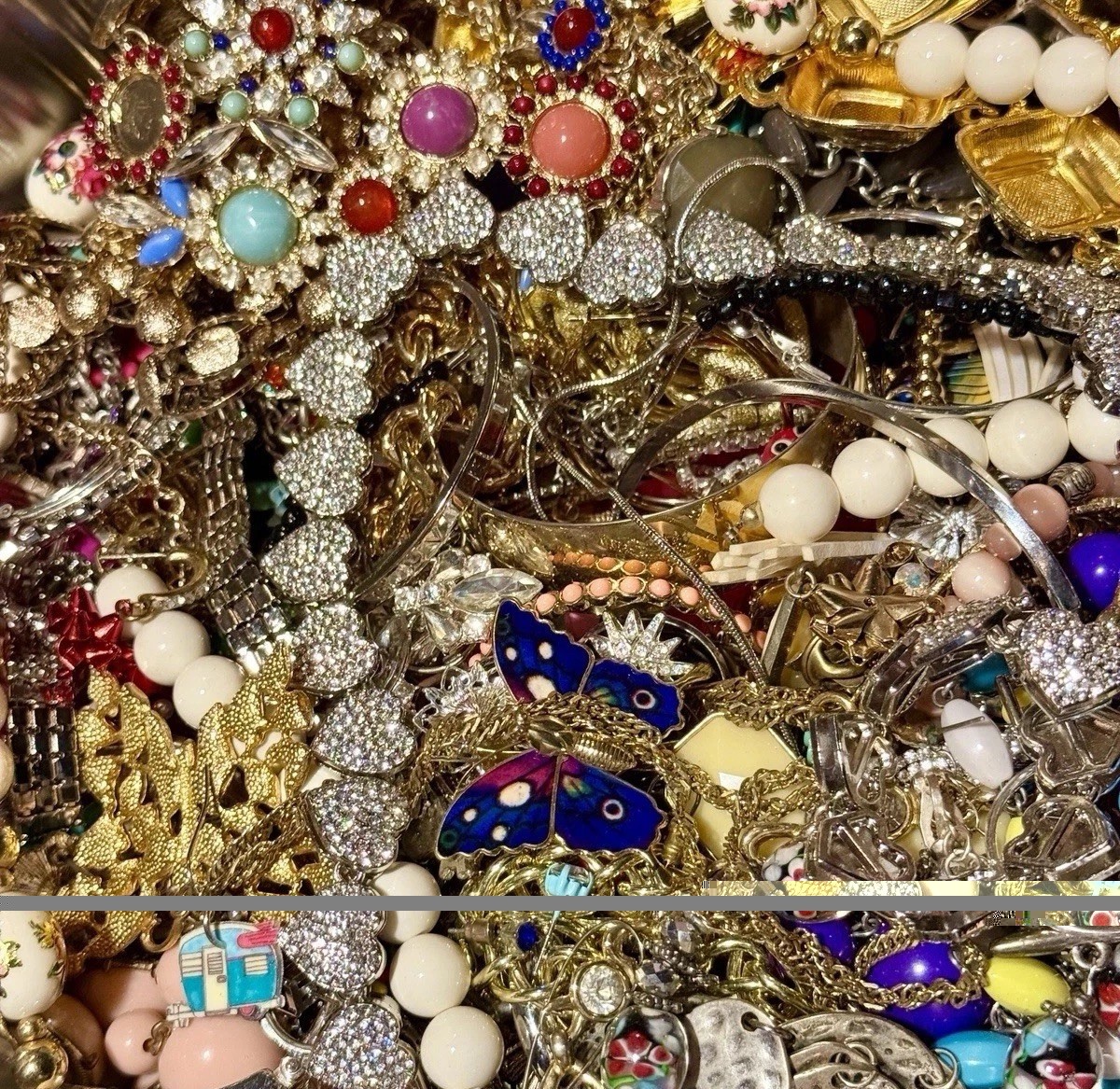 1 lb Mixed Lot of Wearable Vintage to Now Jewelry Mystery Jewelry Bag