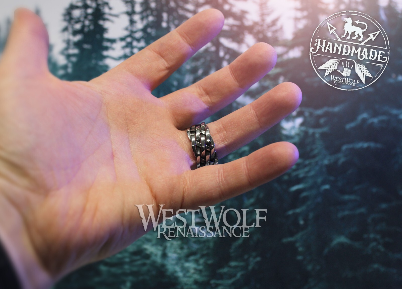 Viking Basketweave Ring – Beard or Hair Bead – US Sizes 7/8/9/10/11/12/13 – Celt