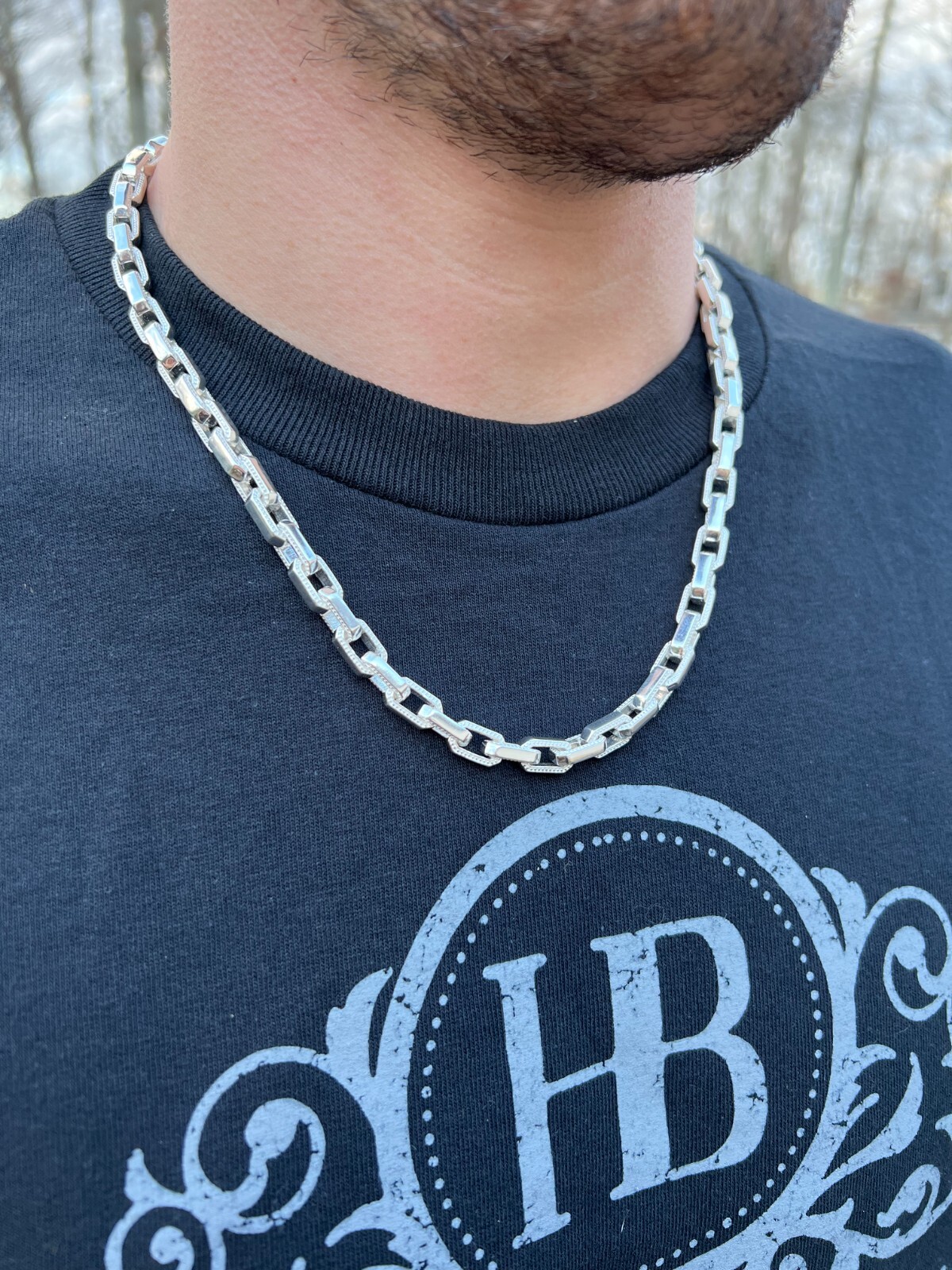 Rolo Hermes Link Real Solid 925 Sterling Silver 7mm Chain Necklace Or Bracelet