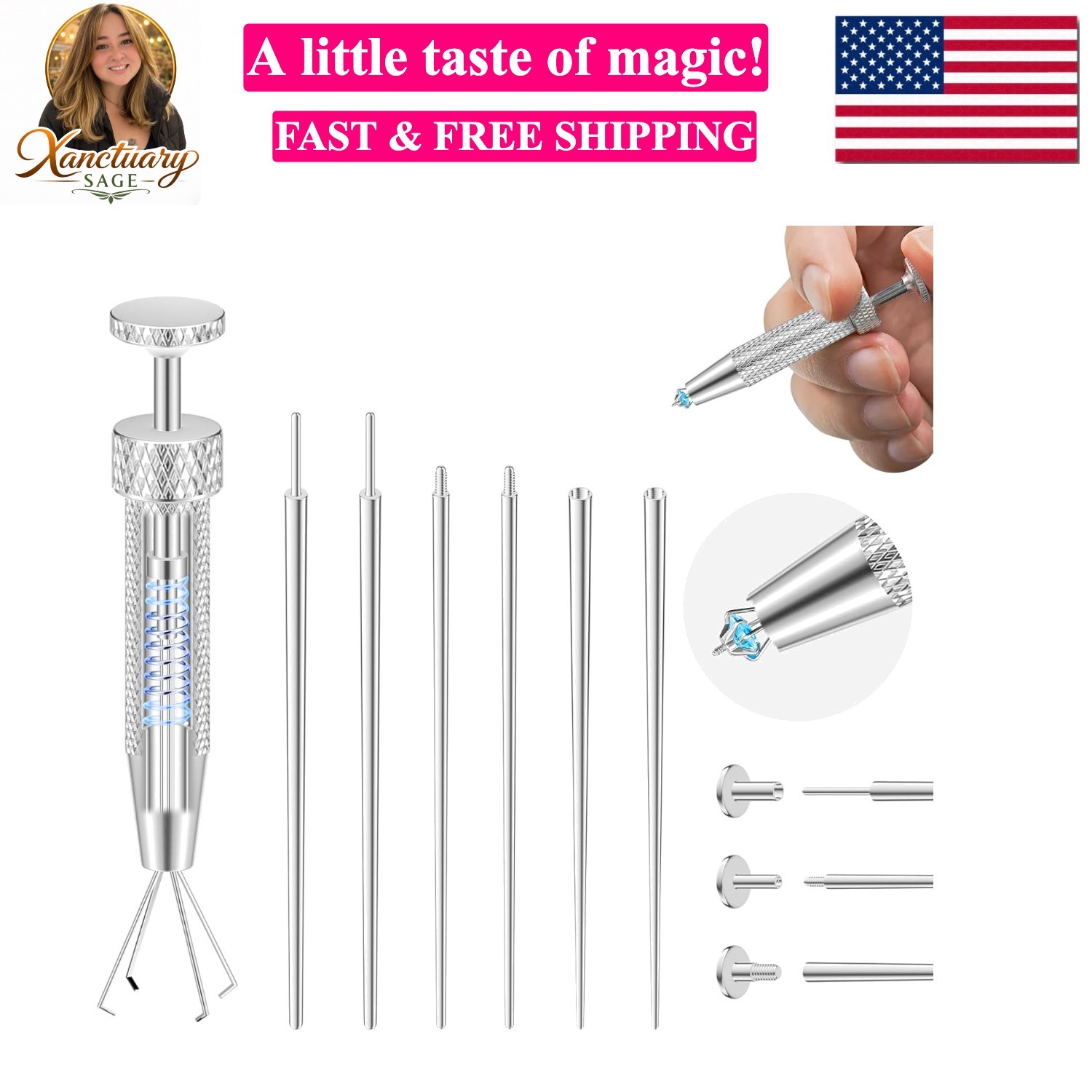 Upgraded Anti-slip Piercing Taper Ball Grabber Tool for Changing Jewelry – 16…