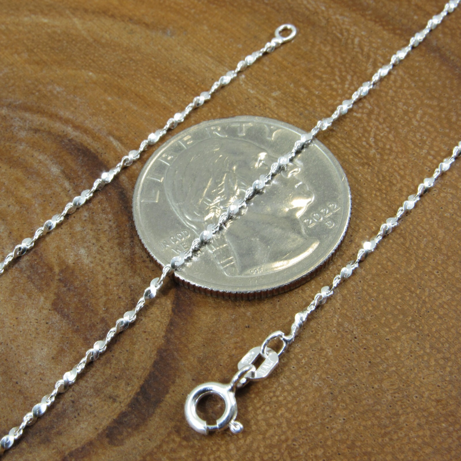 Solid 925 Sterling Silver Women’s Twisted Serpentine Chain Necklace or Bracelet