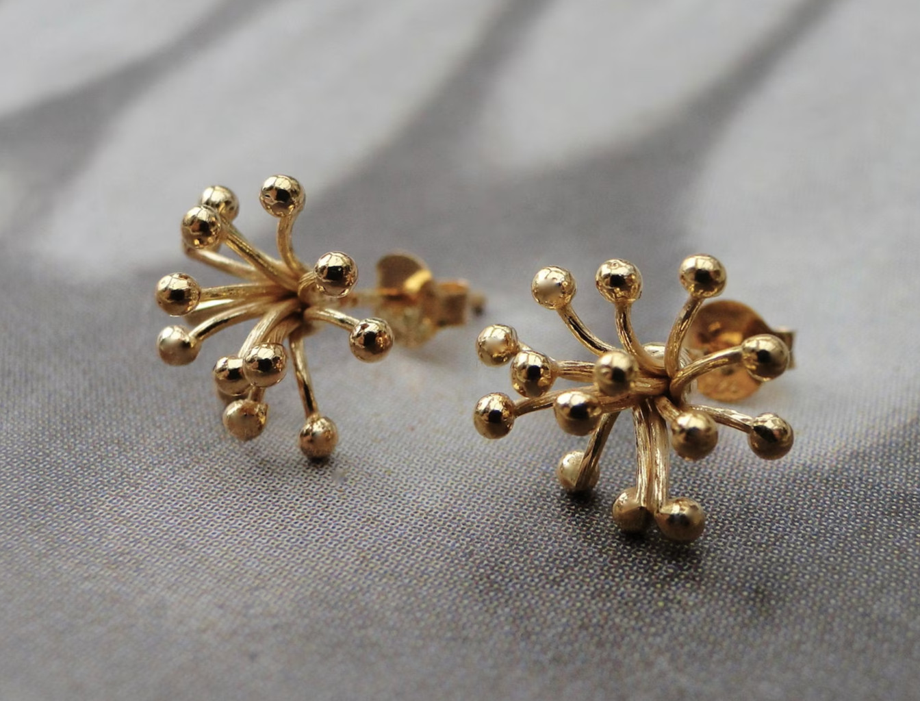 Floral Earrings 9k Solid Yellow Gold Earrings Engagement Gifts Earrings For Her