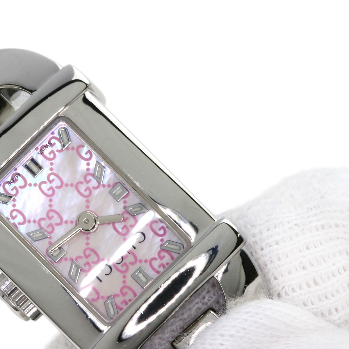 GUCCI Square face Watches 6800L Stainless Steel/Stainless Steel Ladies