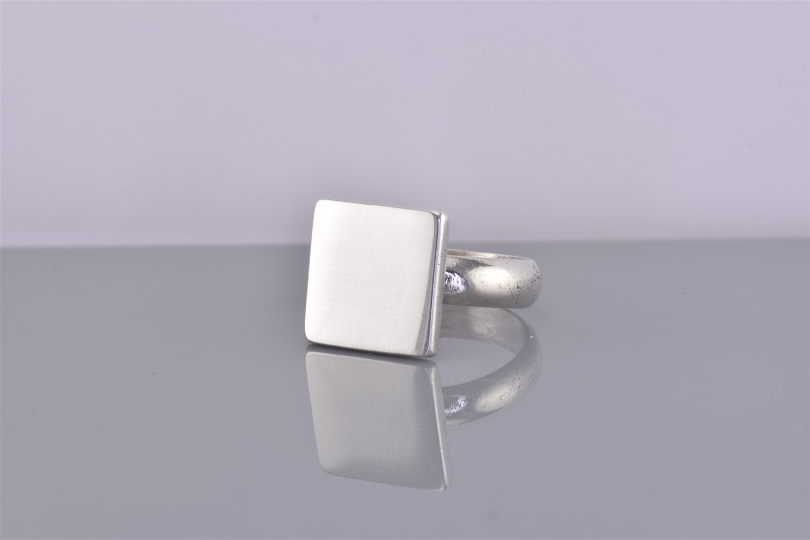 Sterling Silver 14mm Square Engravable Block Box Band Ring 925 Sz: 8
