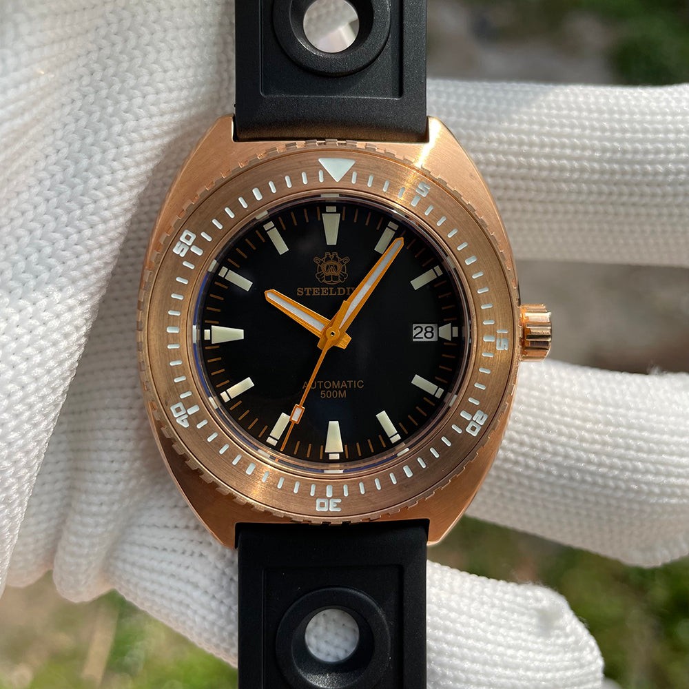 STEELDIVE SD1941S Mens Bronze 45mm 500M Automatic Dive Watch NH35 Sapphire